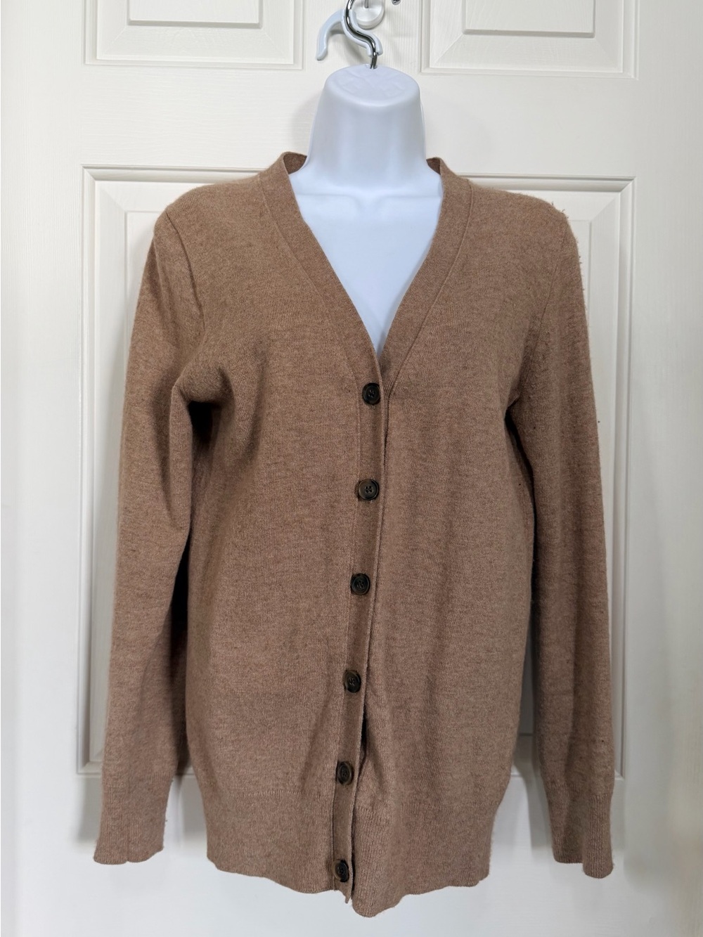 J. Crew Mercantile Cozy Tan Button-Front Cardigan
